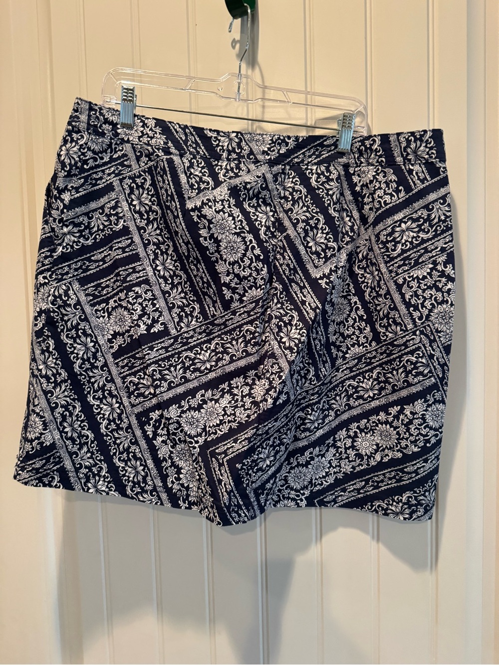 Navy Blue Printed A-Line Women’s Skort